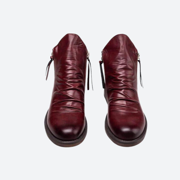 Buty męskie skórzane botki casual na wiosnę i jesień eleganckie wsuwane klasyczne