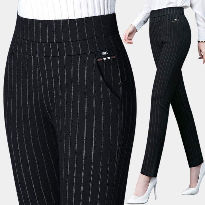 Spodnie damskie eleganckie bawełniane z wysokim stanem wiosenne slim do pracy i codziennych stylizacji