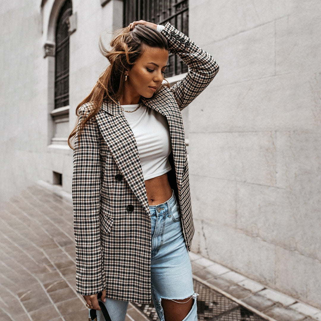 Marynarka damska wełniana elegancka wiosenna klasyczny blazer modny casualowy