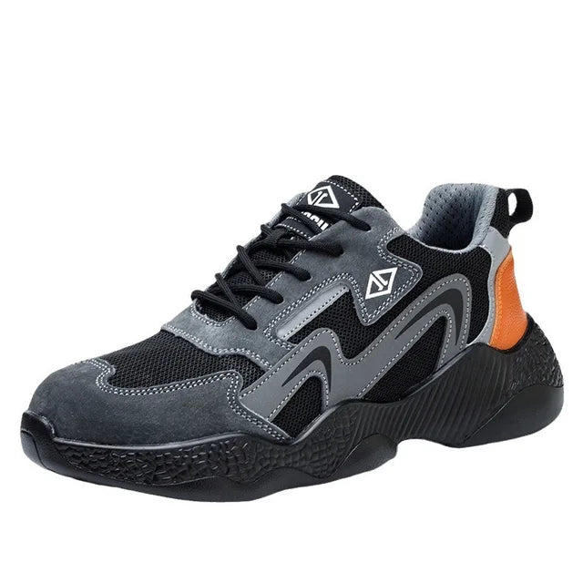 Wspierające sneakersy robocze skórzane z noskiem stalowym lato 2026