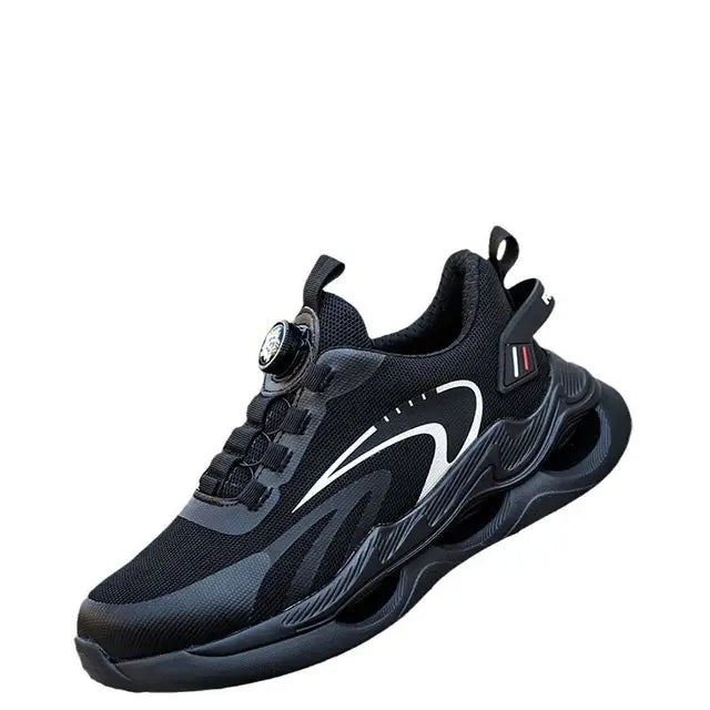 Wspierające sneakersy robocze skórzane z noskiem stalowym lato 2026