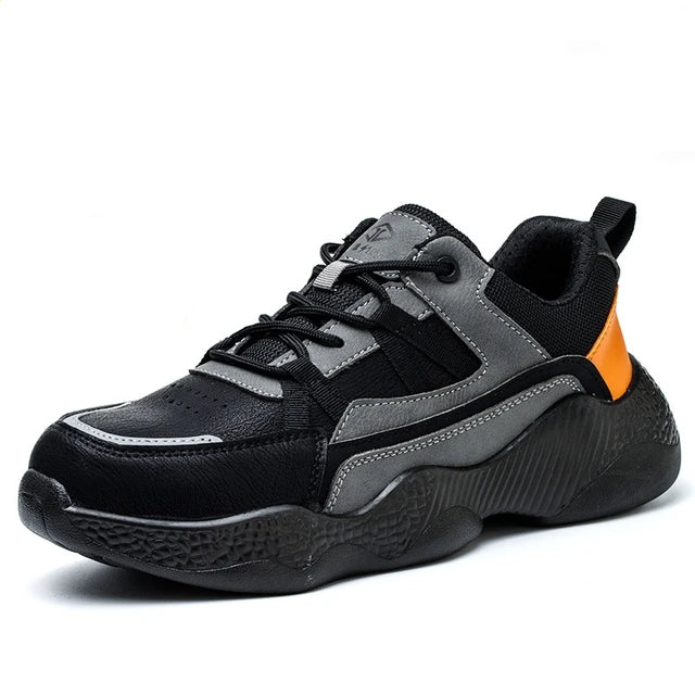 Wspierające sneakersy robocze skórzane z noskiem stalowym lato 2026