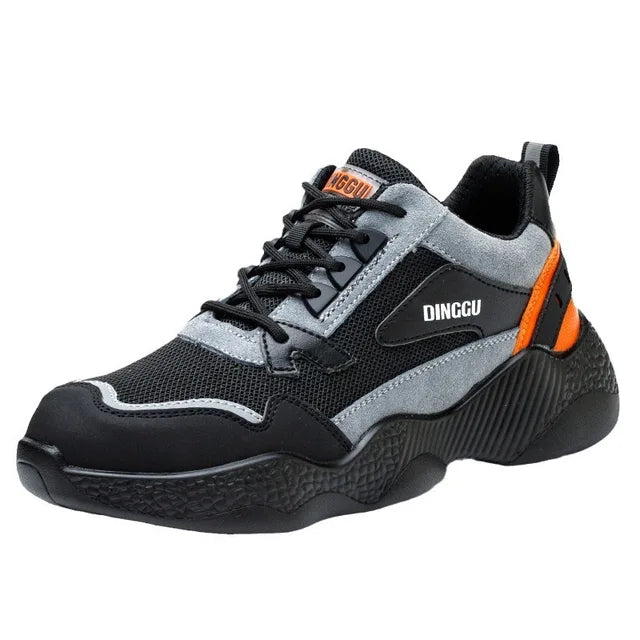 Wspierające sneakersy robocze skórzane z noskiem stalowym lato 2026