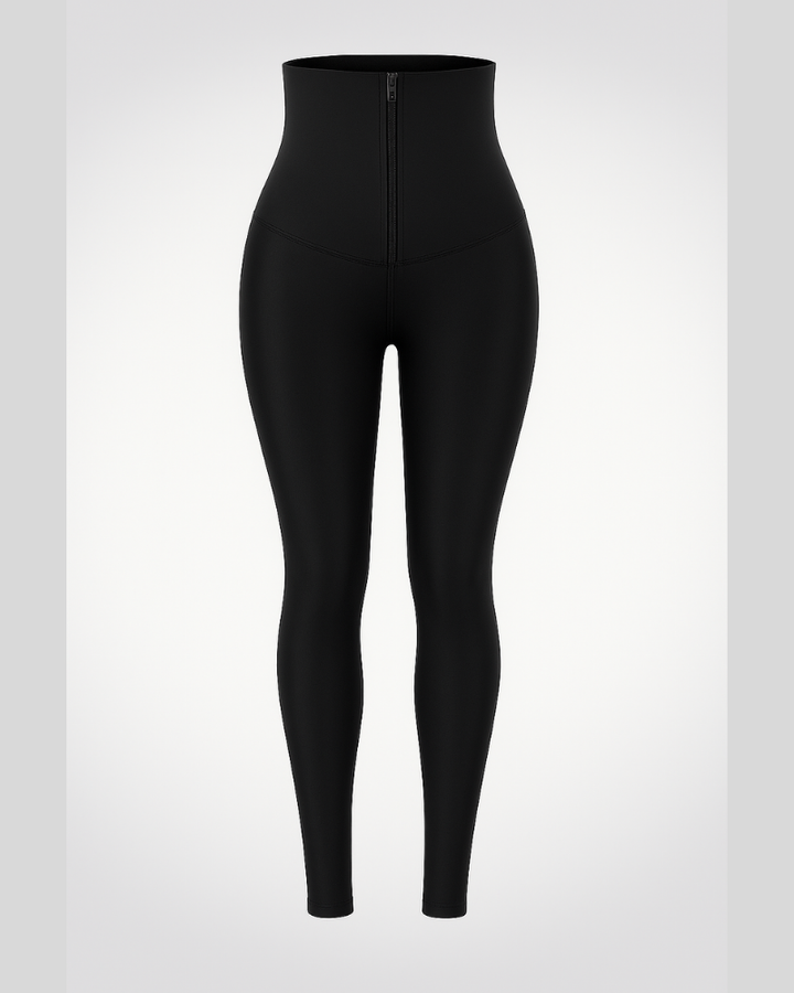 Legginsy sportowe damskie poliestrowe z wysokim stanem na lato  pas neoprenowy