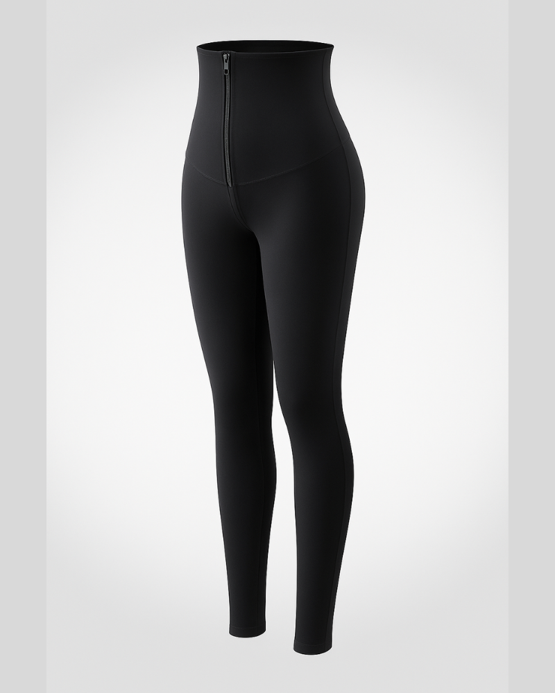Legginsy sportowe damskie poliestrowe z wysokim stanem na lato  pas neoprenowy