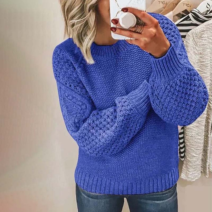 Sweter damski z dzianiny na jesień, klasyczny fason do codziennych stylizacji