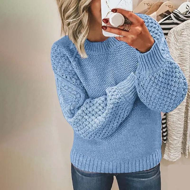 Sweter damski z dzianiny na jesień, klasyczny fason do codziennych stylizacji