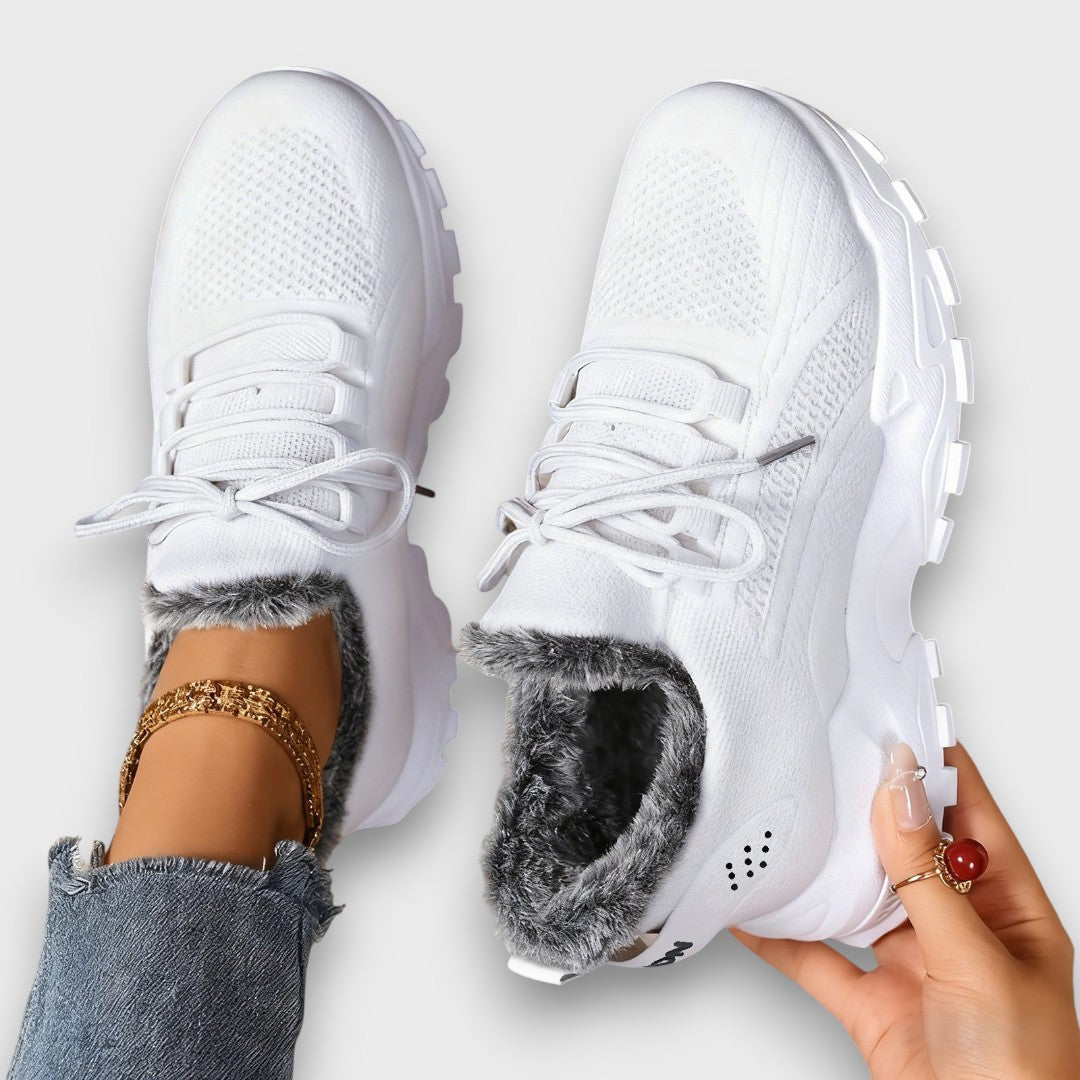 Sznurowane sneakersy zimowe ocieplane z lekką podeszwą na co dzień
