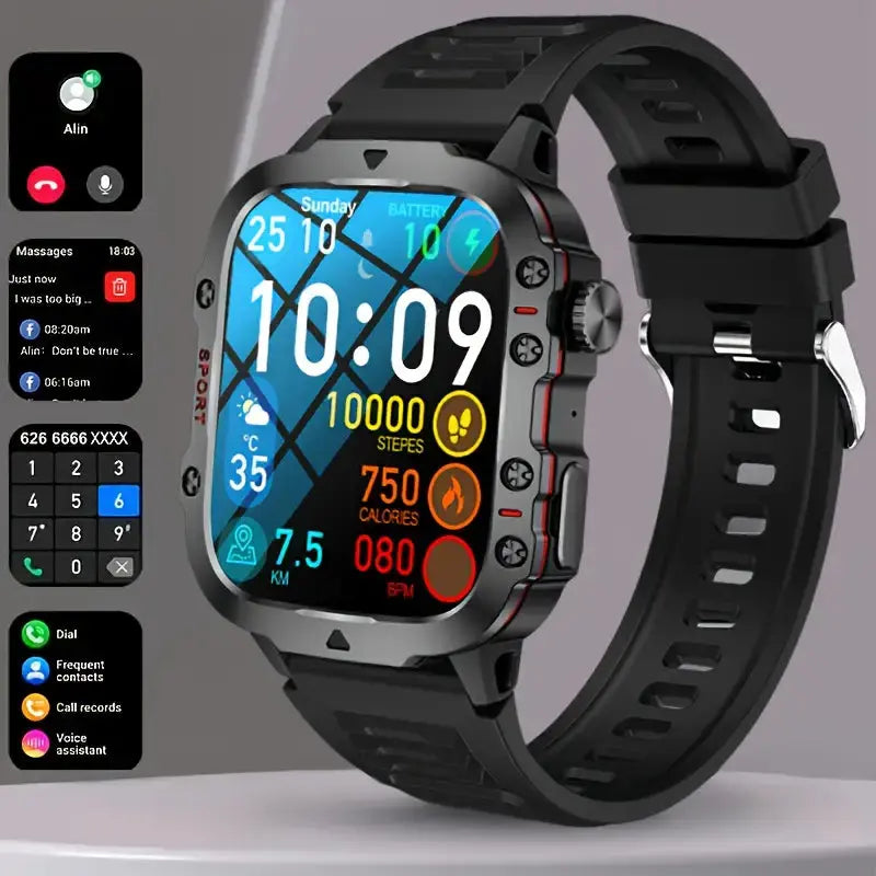 Smartwatch wodoodporny z monitorowaniem aktywności i powiadomieniami, długi czas baterii
