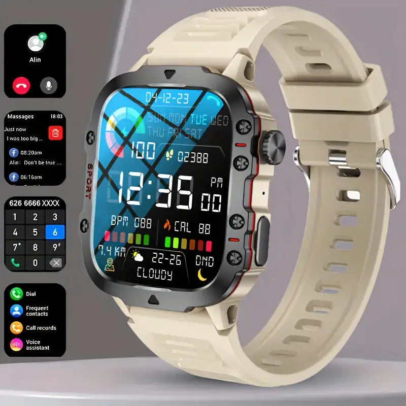 Smartwatch wodoodporny z monitorowaniem aktywności i powiadomieniami, długi czas baterii