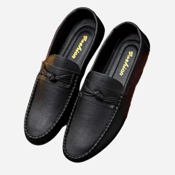 Mokasyny męskie skórzane wiosenne eleganckie casual wsuwane wygodne półbuty