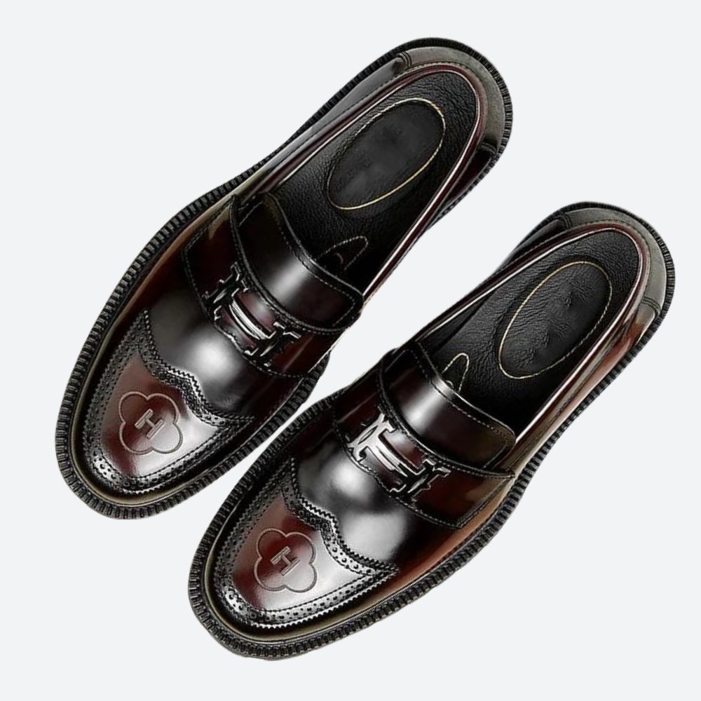 Męskie skórzane loafersy eleganckie casual wsuwane na wiosnę i lato premium