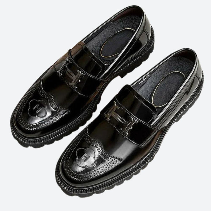 Męskie skórzane loafersy eleganckie casual wsuwane na wiosnę i lato premium