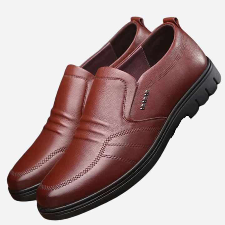 Buty męskie skórzane wsuwane eleganckie antypoślizgowe na wiosnę