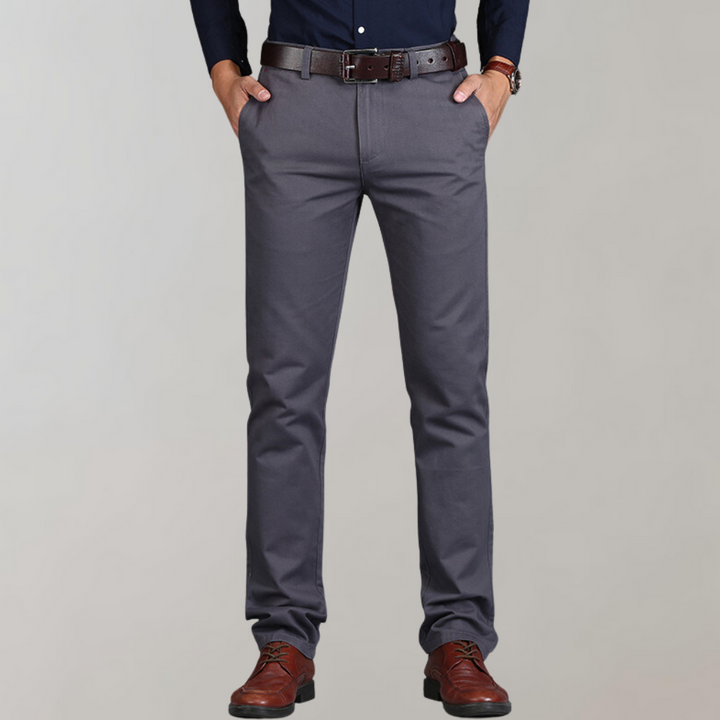Spodnie chino męskie bawełniane wiosenne eleganckie casual prosty krój klasyczne