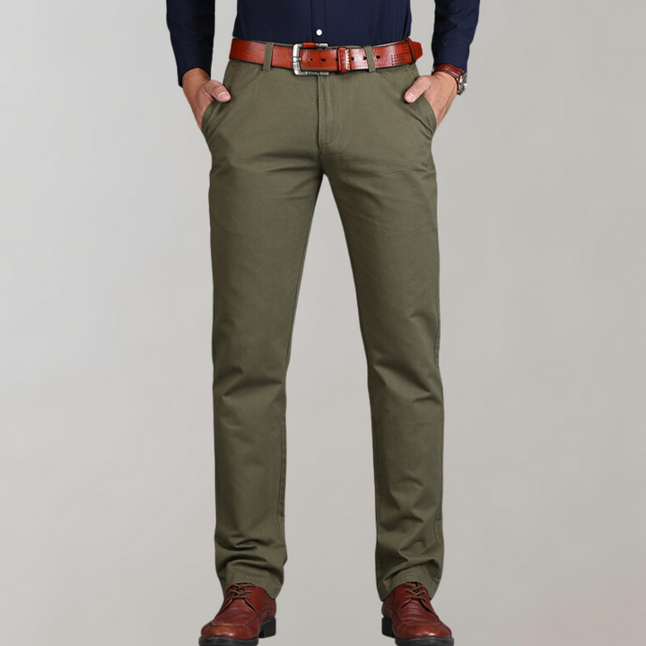 Spodnie chino męskie bawełniane wiosenne eleganckie casual prosty krój klasyczne