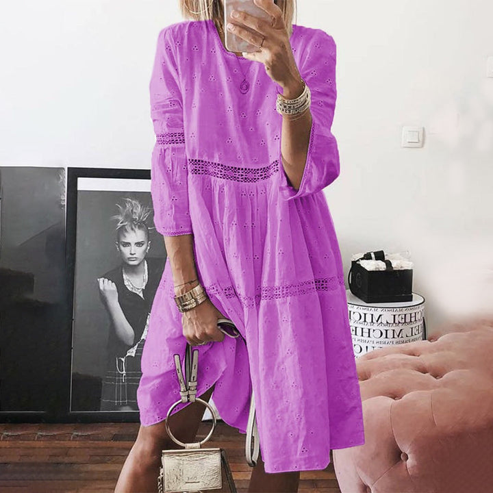 Sukienka damska bawełniana letnia oversize z długim rękawem boho casual midi