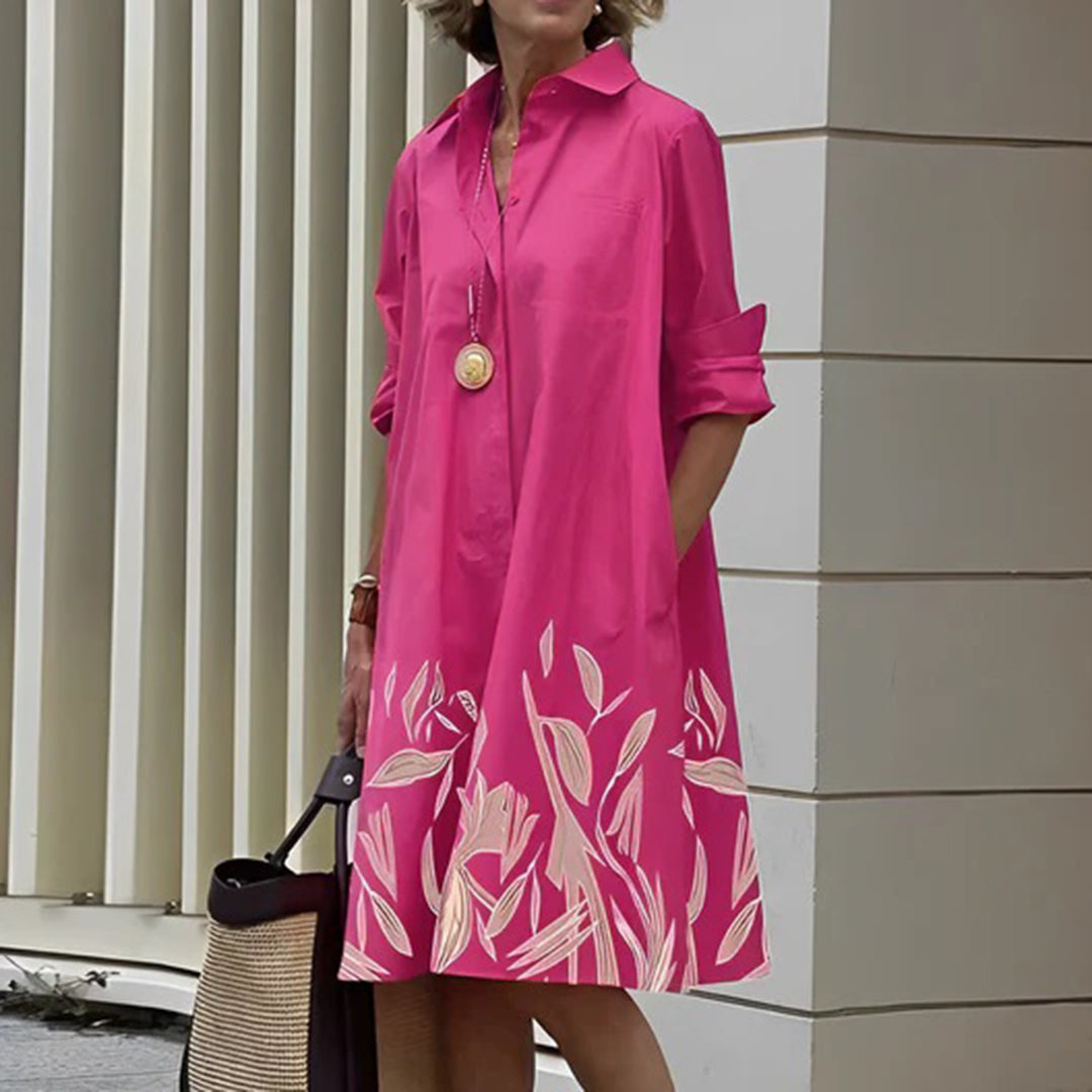 Sukienka koszulowa damska bawełniana midi na wiosnę elegancka sukienka casualowa