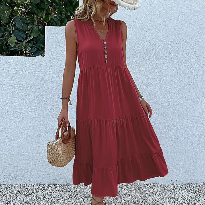 Sukienka letnia damska bawełniana midi luźna na lato casualowa zwiewna styl boho