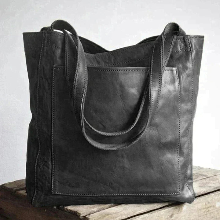 Damska skórzana torba typu tote, jesienna torebka na ramię