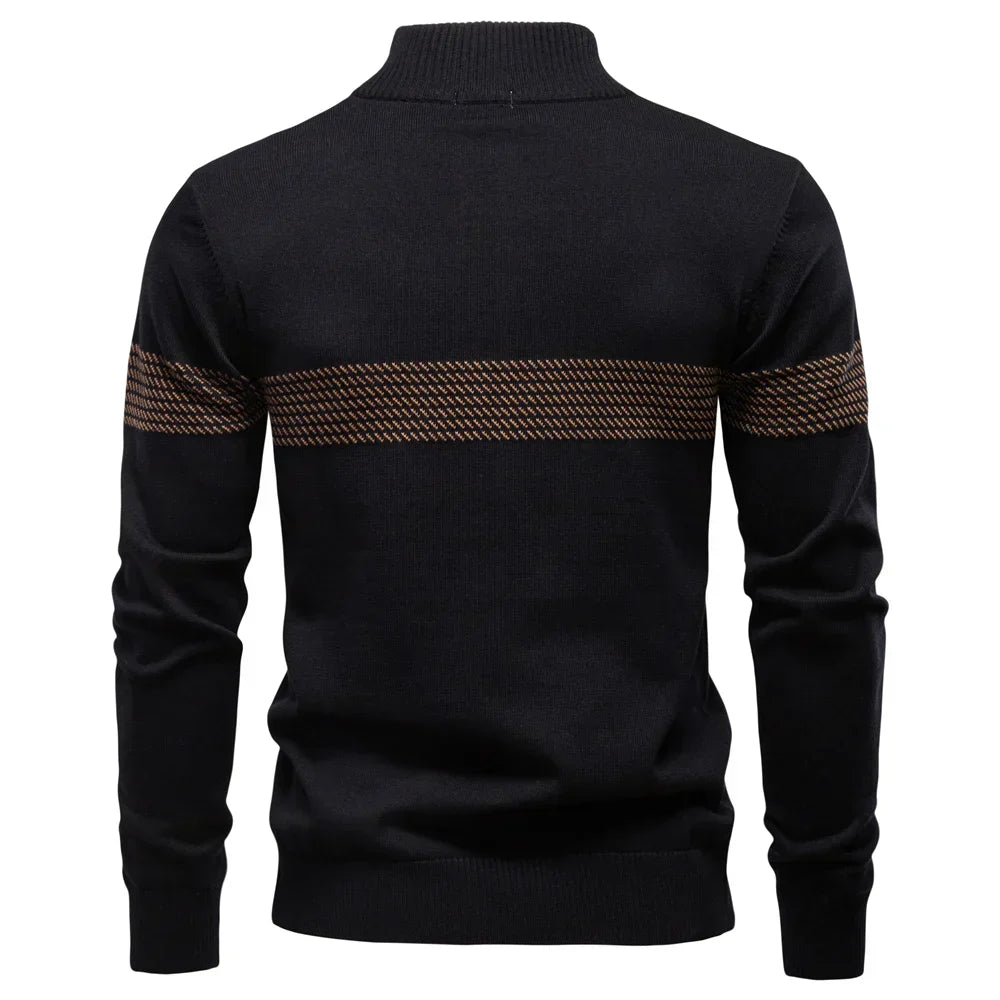 Dzianinowy sweter z krótkim zamkiem | Komfort i nowoczesny styl
