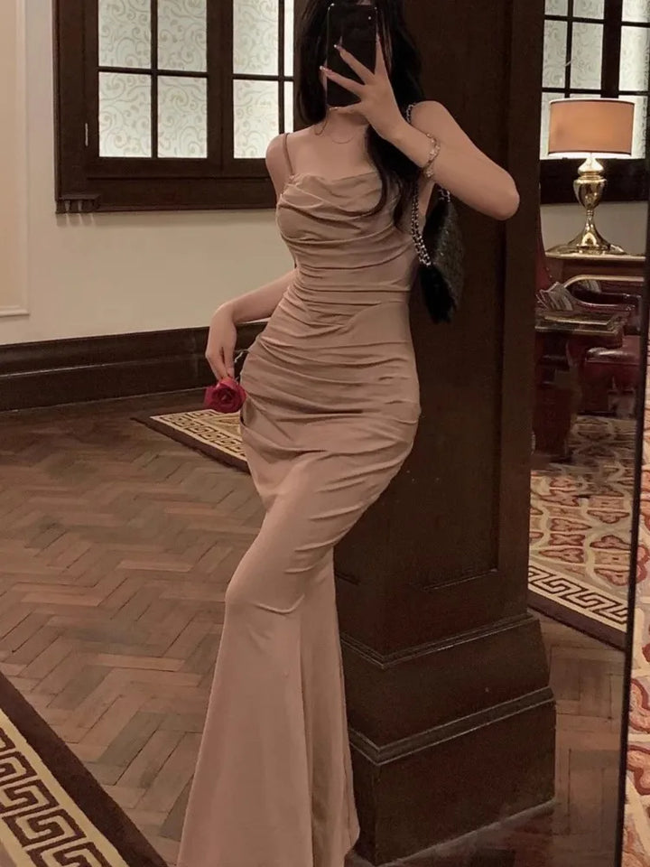 Sukienka Damska Elegancka Maxi Na Wiosnę Sukienka Wieczorowa Dopasowana Damska Bawełna