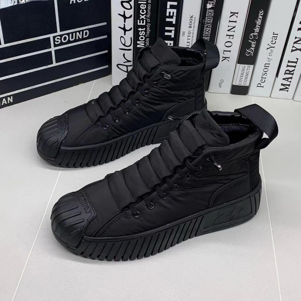 Buty męskie skórzane za kostkę na wiosnę – sneakersy męskie skóra naturalna casual wysokie