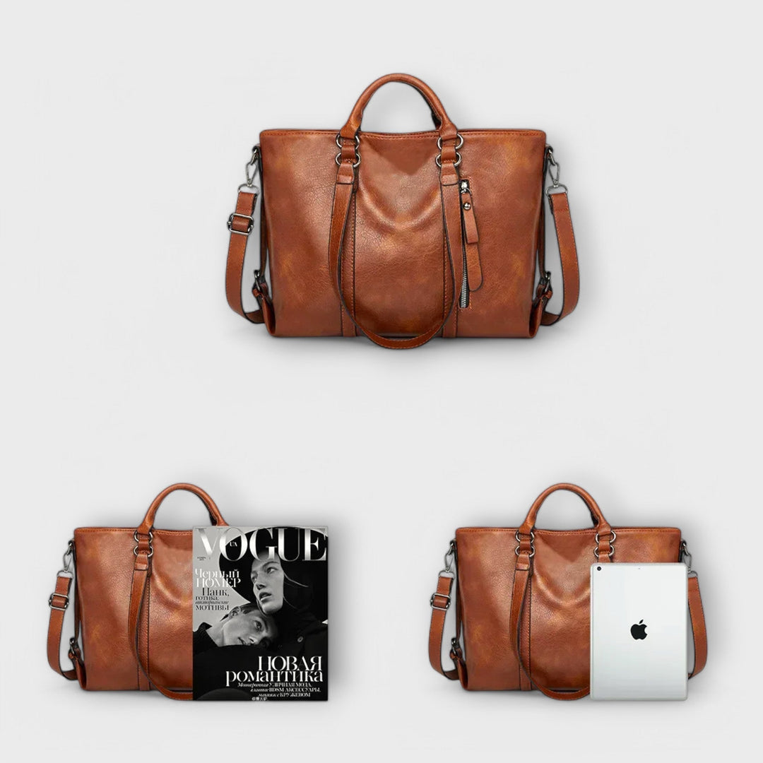 Γυναικεία shopper τσάντα από οικολογικό δέρμα για το φθινόπωρο, μεγάλη και ευρύχωρη, για τη δουλειά και για τον ώμο