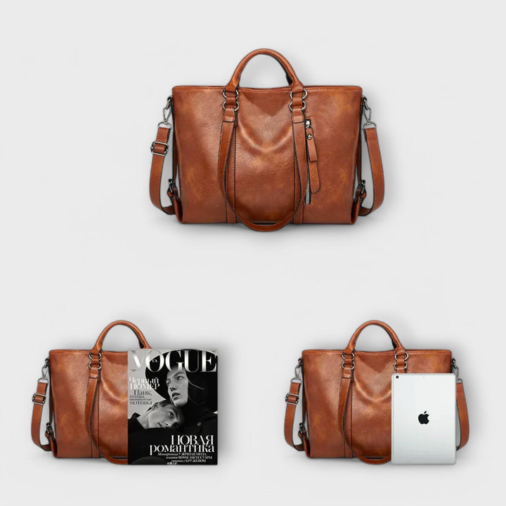 Γυναικεία shopper τσάντα από οικολογικό δέρμα για το φθινόπωρο, μεγάλη και ευρύχωρη, για τη δουλειά και για τον ώμο