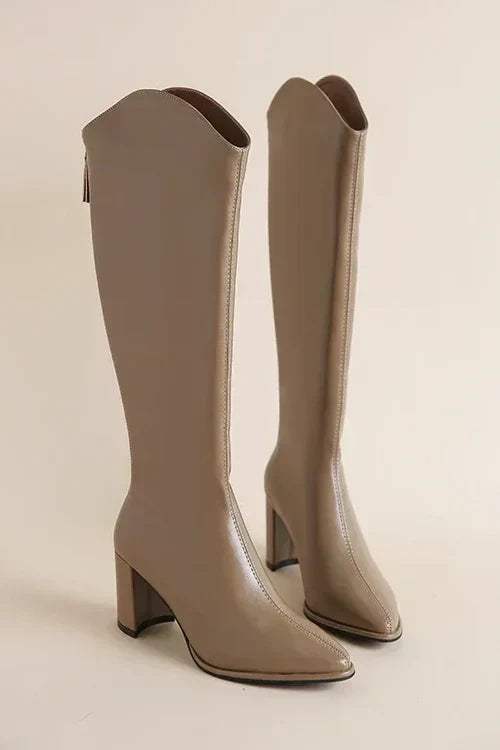 Blanka - Modne buty za kolano ze szpicem dla eleganckiego wyglądu