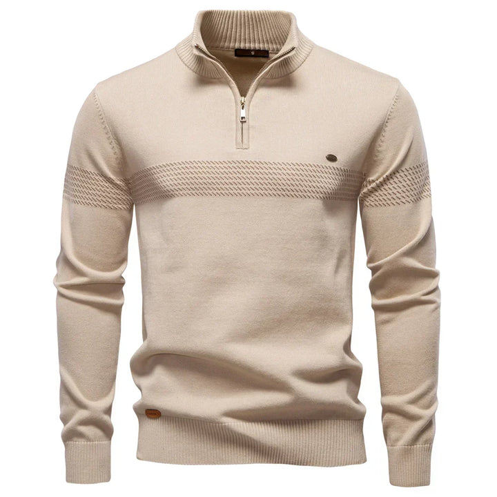 Dzianinowy sweter z krótkim zamkiem | Komfort i nowoczesny styl