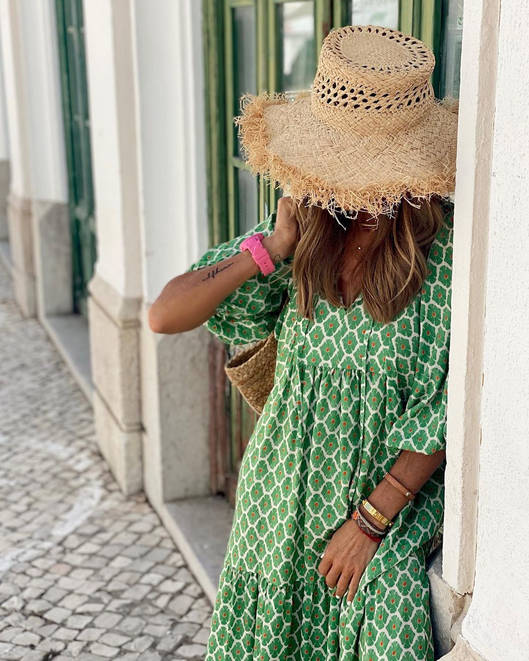 Sukienka damska bawełniana boho maxi oversize na lato z długim rękawem