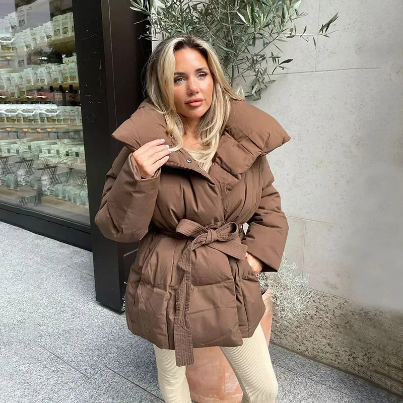 Katarzyna™ - Miękki Płaszcz Kaszmirowy z Paskiem