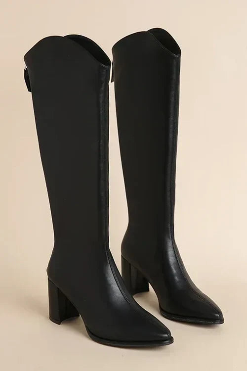 Blanka - Modne buty za kolano ze szpicem dla eleganckiego wyglądu