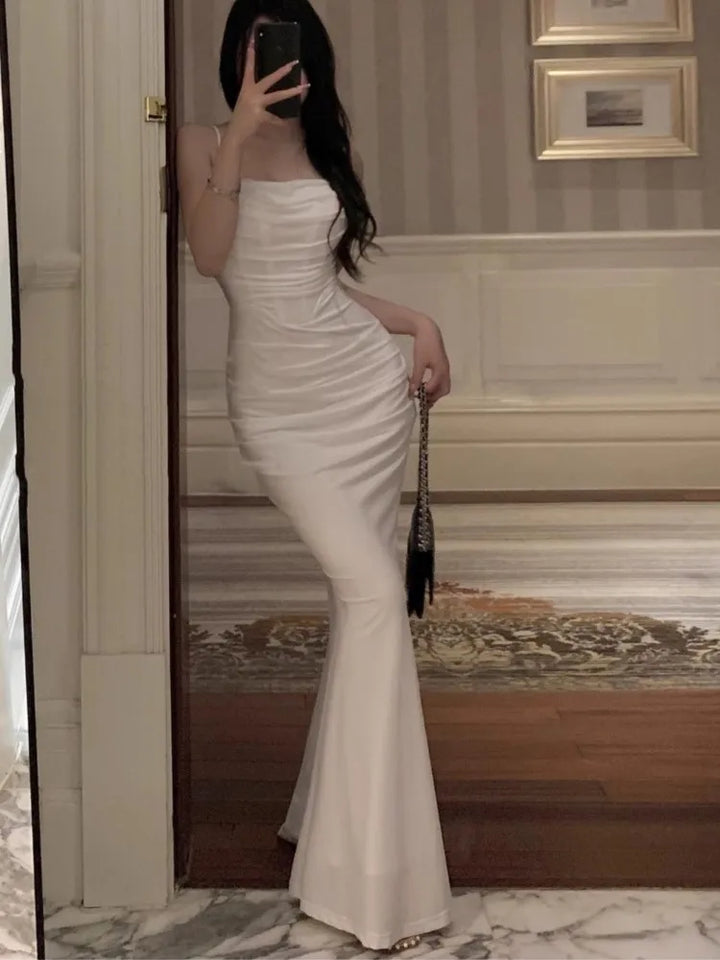 Sukienka Damska Elegancka Maxi Na Wiosnę Sukienka Wieczorowa Dopasowana Damska Bawełna