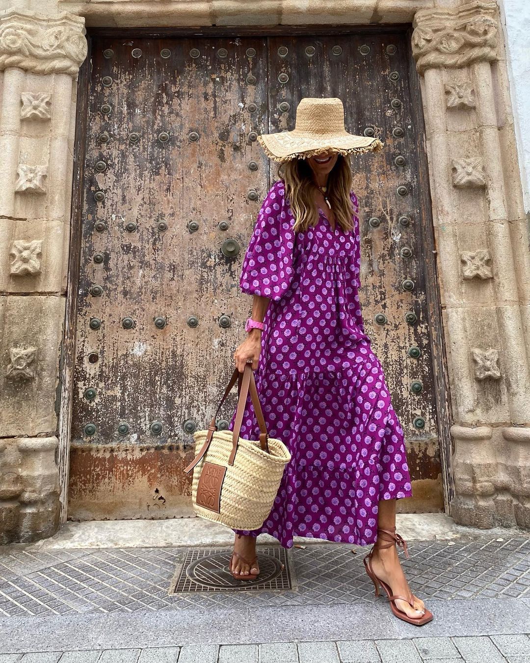 Sukienka damska bawełniana boho maxi oversize na lato z długim rękawem