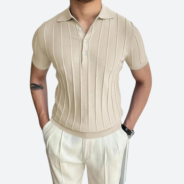 Koszulka polo męska bawełniana dzianinowa na lato z krótkim ręawem slim fit