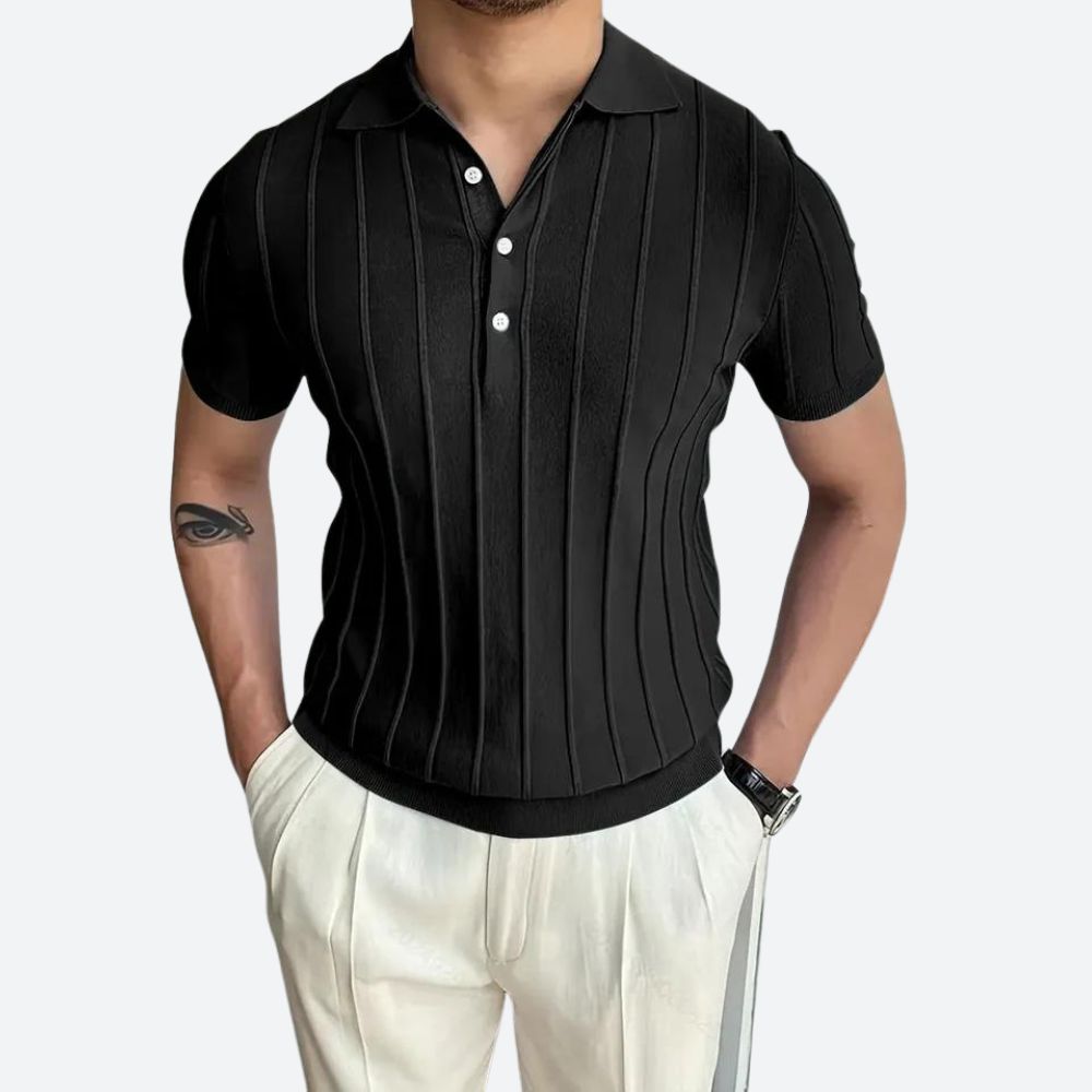Koszulka polo męska bawełniana dzianinowa na lato z krótkim ręawem slim fit