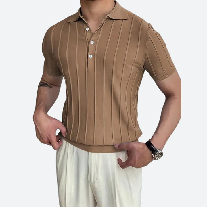 Koszulka polo męska bawełniana dzianinowa na lato z krótkim ręawem slim fit