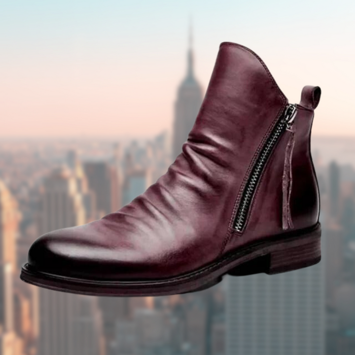 Botki damskie skórzane na wiosnę – eleganckie buty ze skóry naturalnej casual z zamkiem