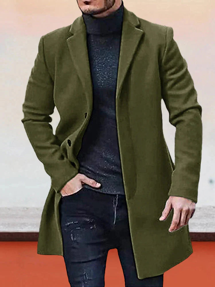 Płaszcz męski wełniany na wiosnę – elegancki płaszcz męski z wełny casual przejściowy