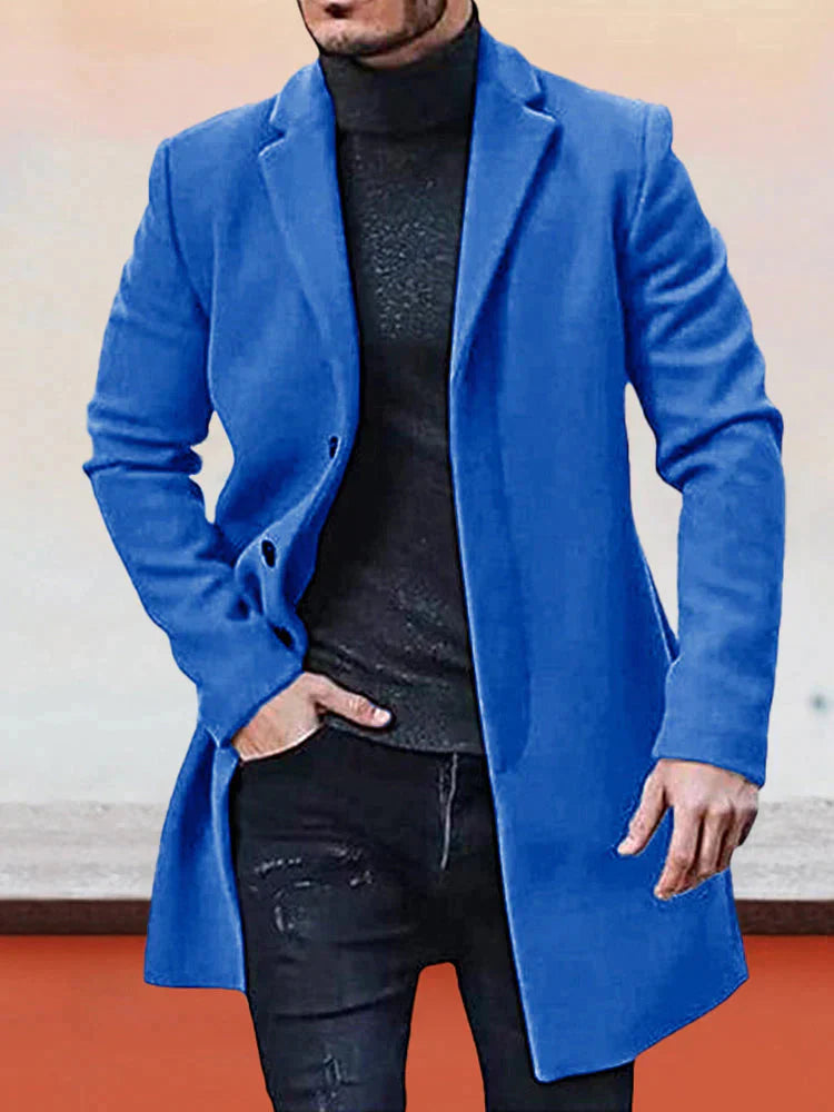 Płaszcz męski wełniany na wiosnę – elegancki płaszcz męski z wełny casual przejściowy