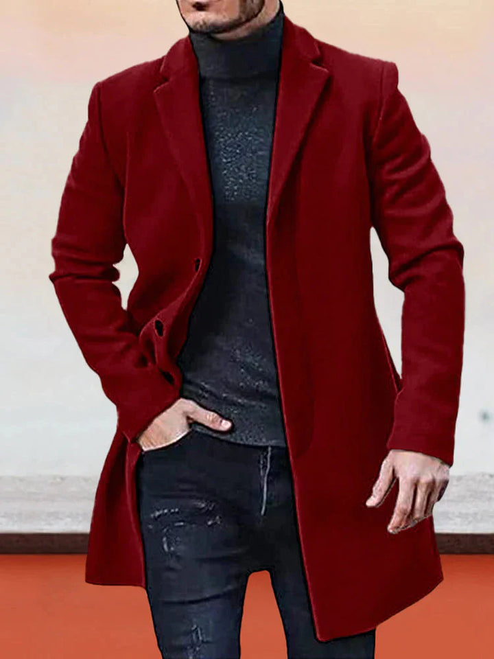 Płaszcz męski wełniany na wiosnę – elegancki płaszcz męski z wełny casual przejściowy