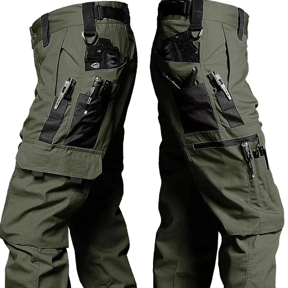 Spodnie cargo męskie taktyczne wodoodporne bojówki trekkingowe outdoorowe na jesień i zimę