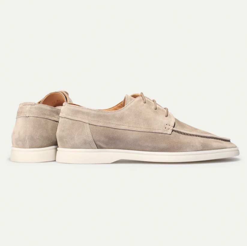 Loafersy skórzane męskie luksusowe z wiązaniem eleganckie lato 2026