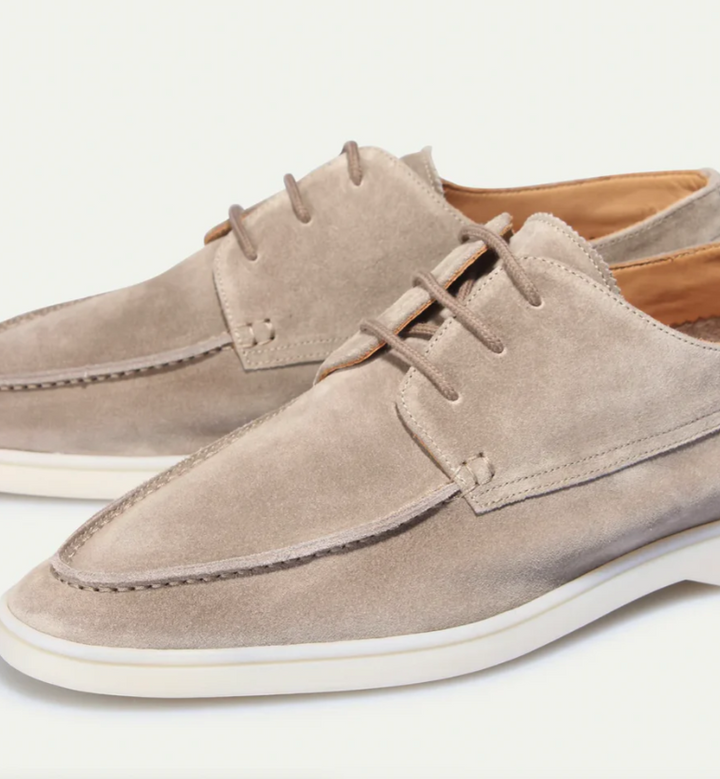 Loafersy skórzane męskie luksusowe z wiązaniem eleganckie lato 2026