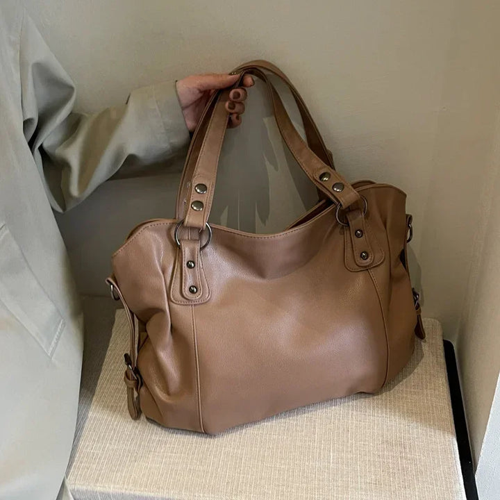 Torebka damska shopper ze skóry ekologicznej duża pojemna na ramię i do ręki na jesień