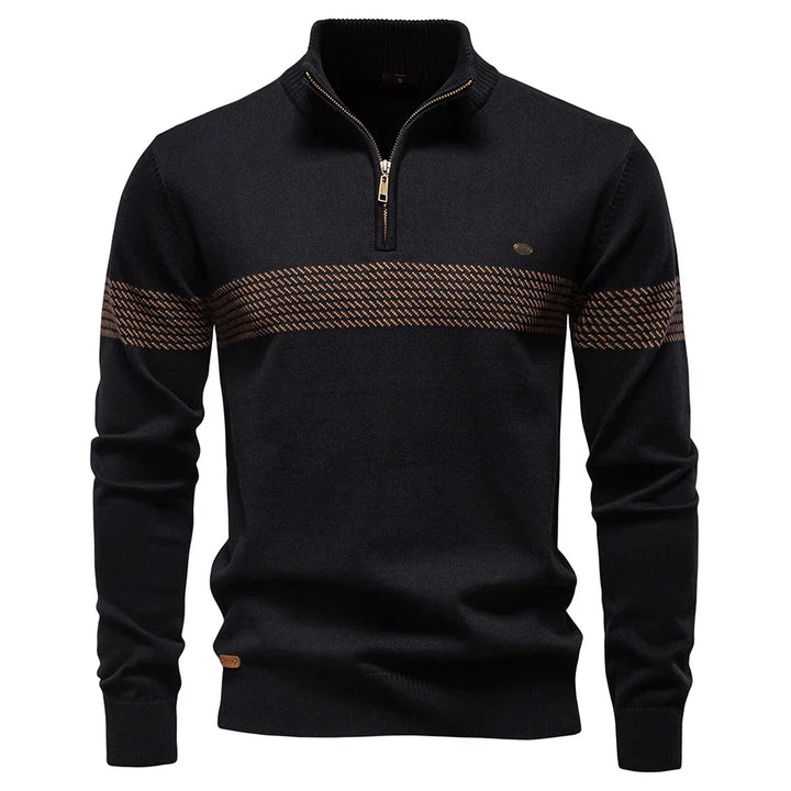 Dzianinowy sweter z krótkim zamkiem | Komfort i nowoczesny styl