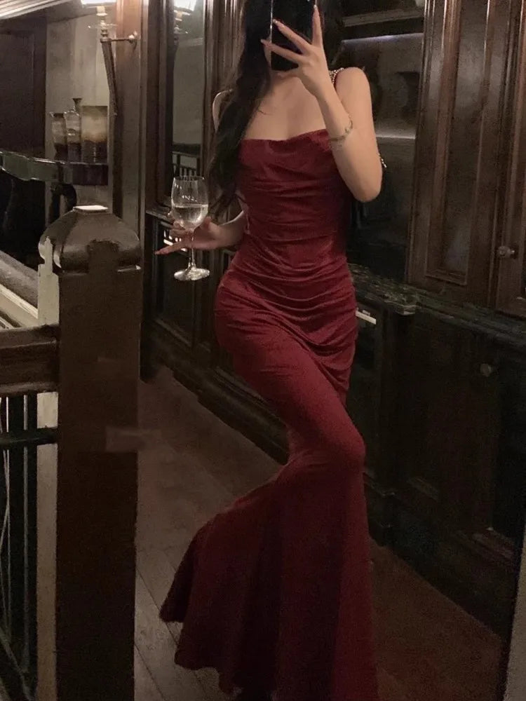 Sukienka Damska Elegancka Maxi Na Wiosnę Sukienka Wieczorowa Dopasowana Damska Bawełna