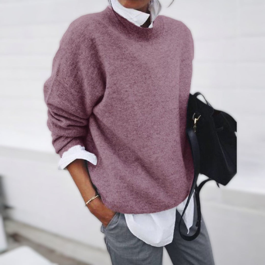 Sweter damski kaszmirowy oversize z wełny na jesień i chłodniejsze dni casualowy